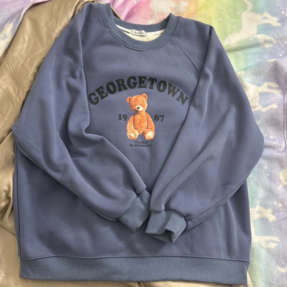 Oversized Korean style thermal sweatshirt